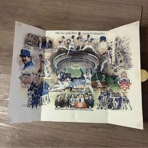 1986 New York Mets World Series Foldable Lithograph
